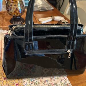 Elegant Black Patent Leather Handbag